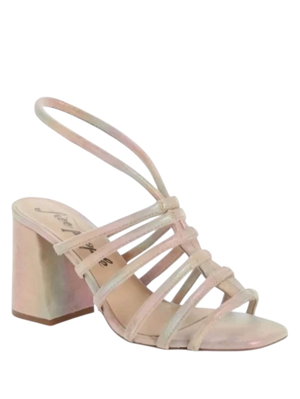Free People Colette Rainbow Metallic Flared Heel Sandals Size 11 NEW